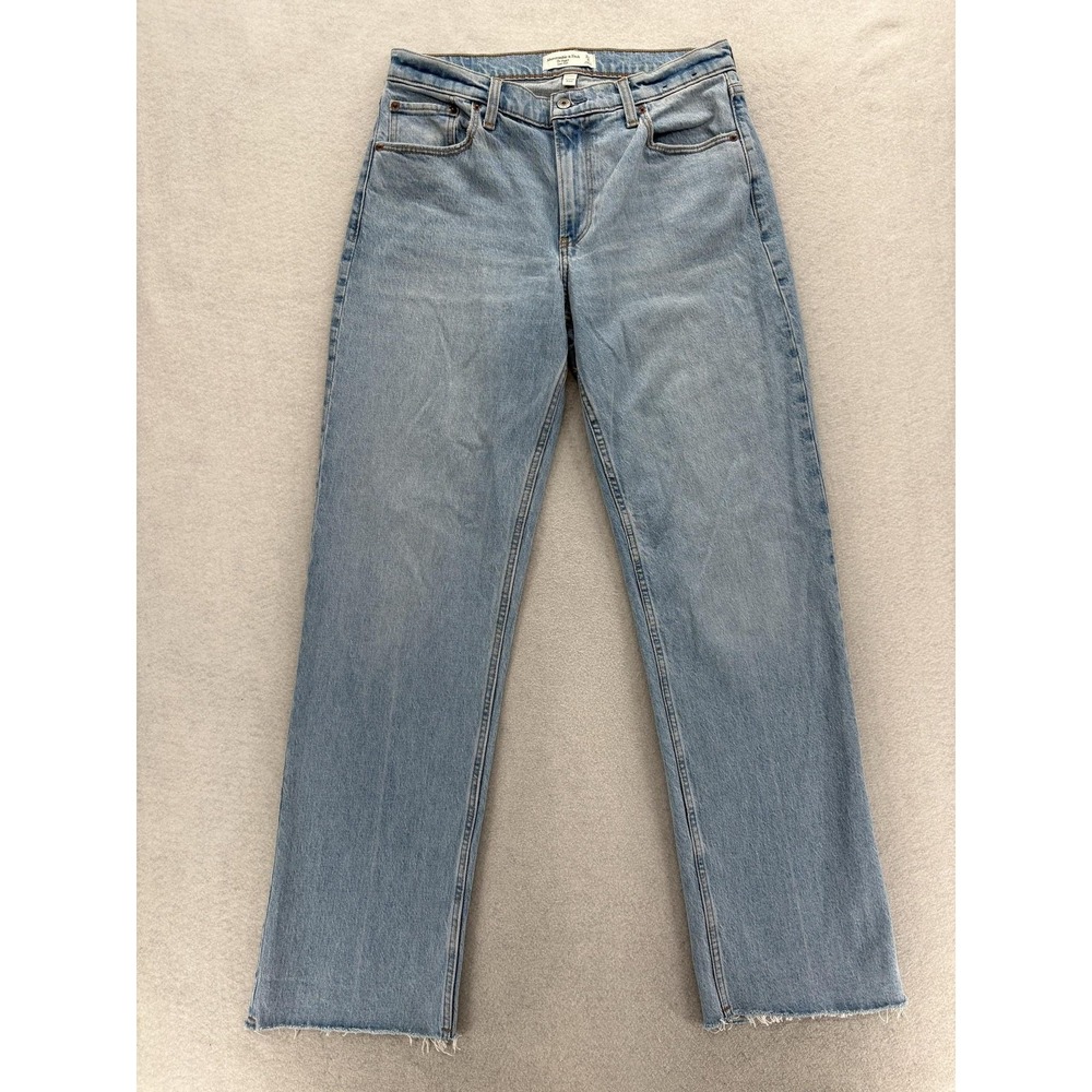 Abercrombie & Fitch The Baggy Jeans Womens 4 Long Blue Low Rise Curve Love Y2K